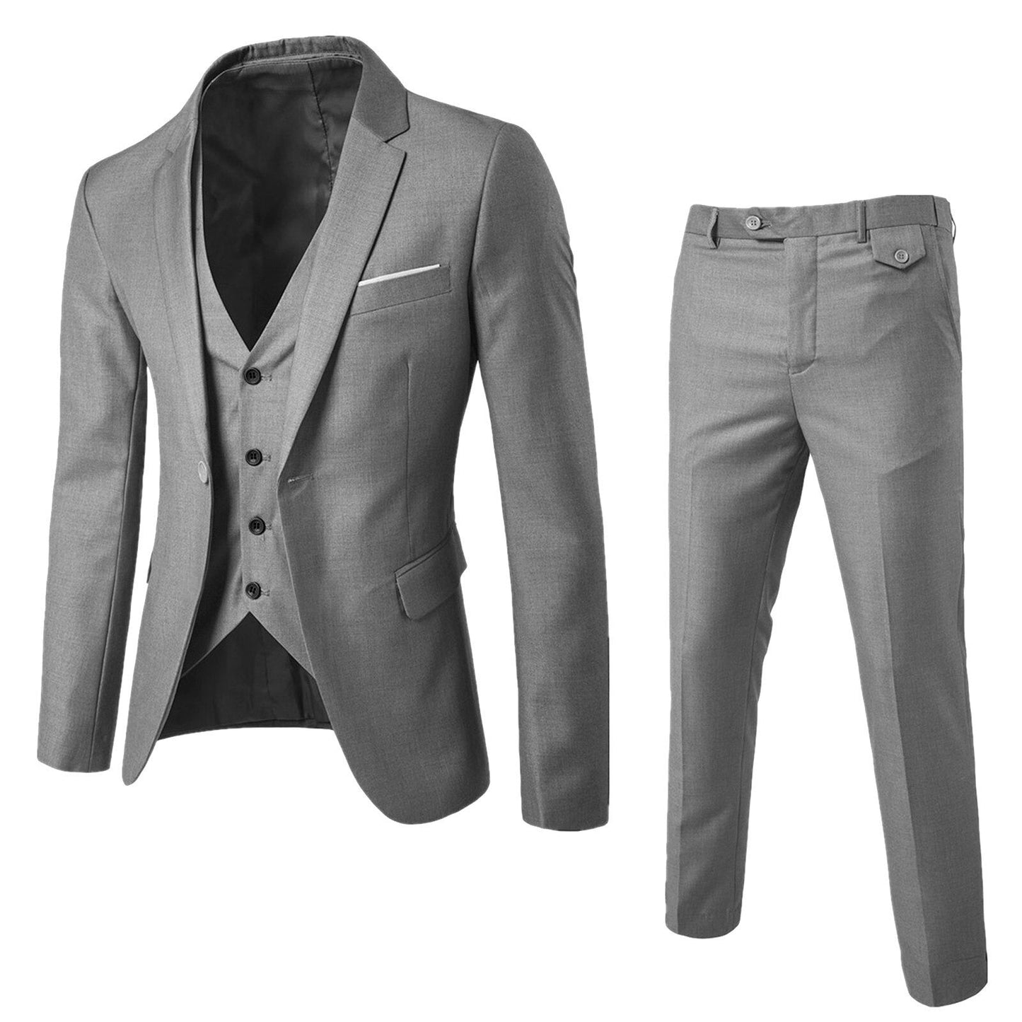 Men's Tailored Suit Set – Elegant Slim Fit Suit for Weddings and Formal Events