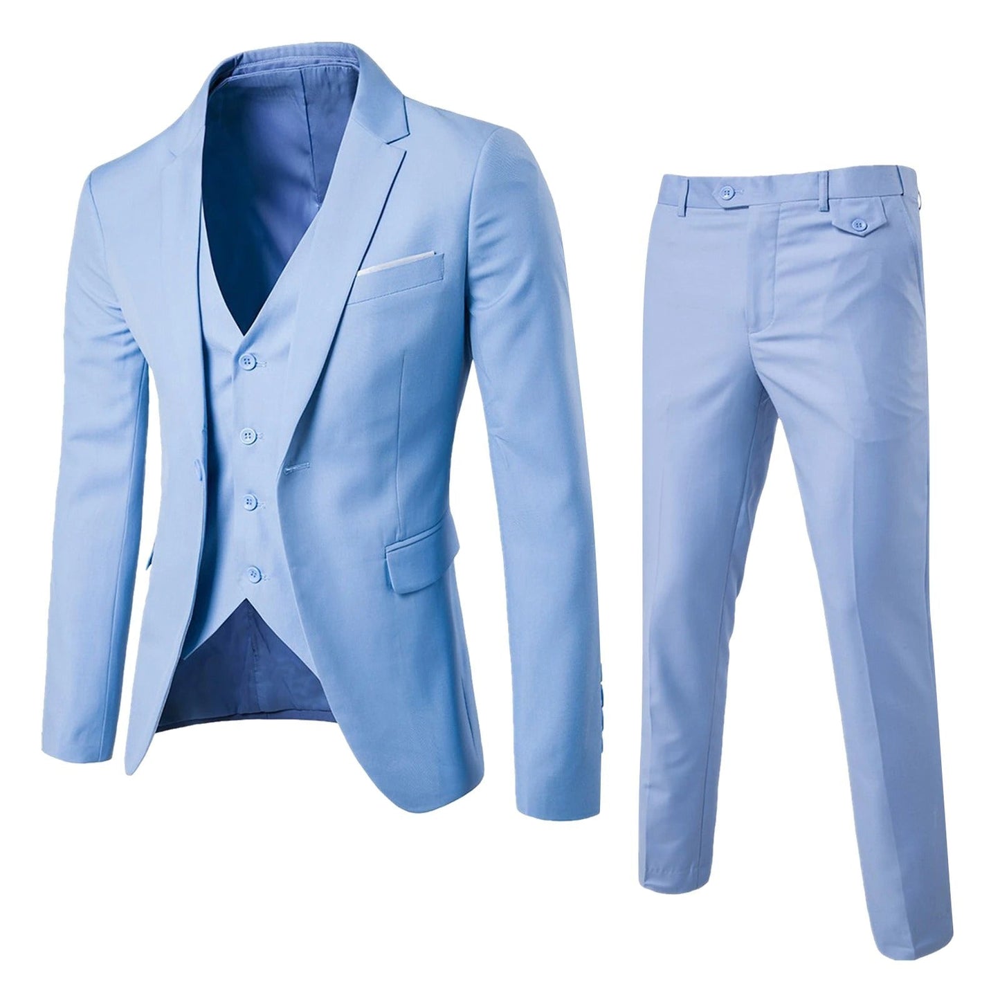 Men's Tailored Suit Set – Elegant Slim Fit Suit for Weddings and Formal Events