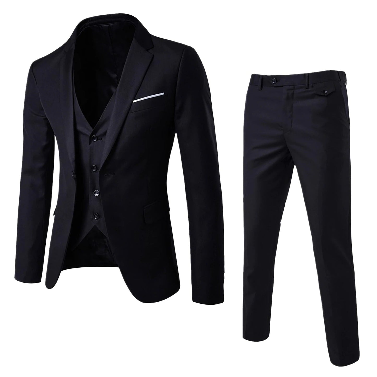 Men's Tailored Suit Set – Elegant Slim Fit Suit for Weddings and Formal Events