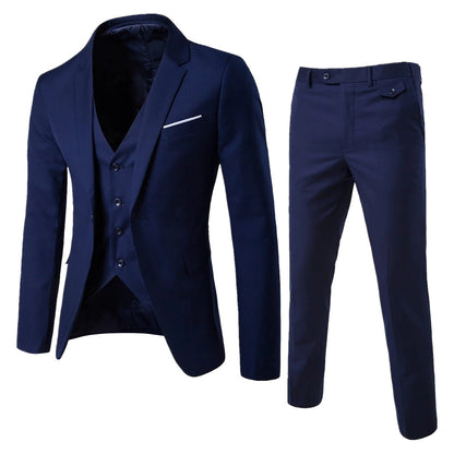 Men's Tailored Suit Set – Elegant Slim Fit Suit for Weddings and Formal Events