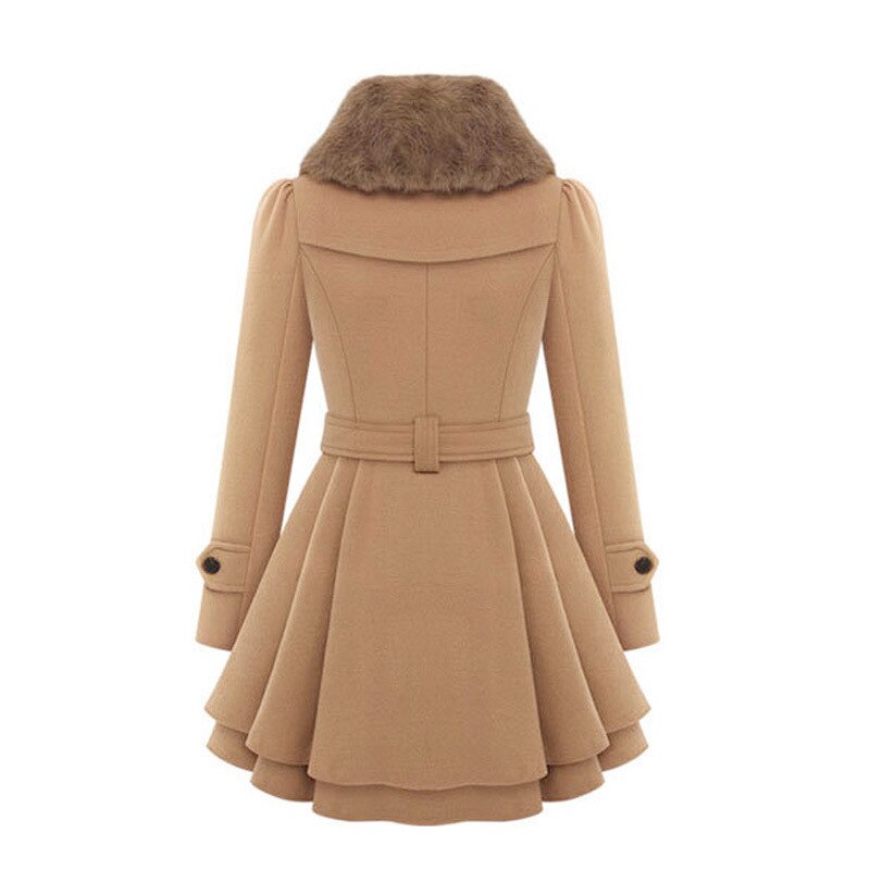 Women's Belted Coat – Stylish Long Overcoat with Warm Fabric for Winter