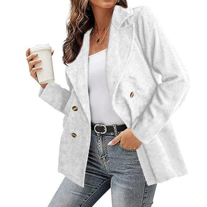 Women's Double-Breasted Coat – Stylish Warm Overcoat for Winter Fashion