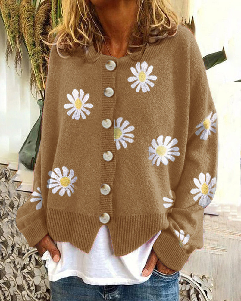 Floral Cardigan Women – Lightweight Knit Sweater for Spring & Summer Style