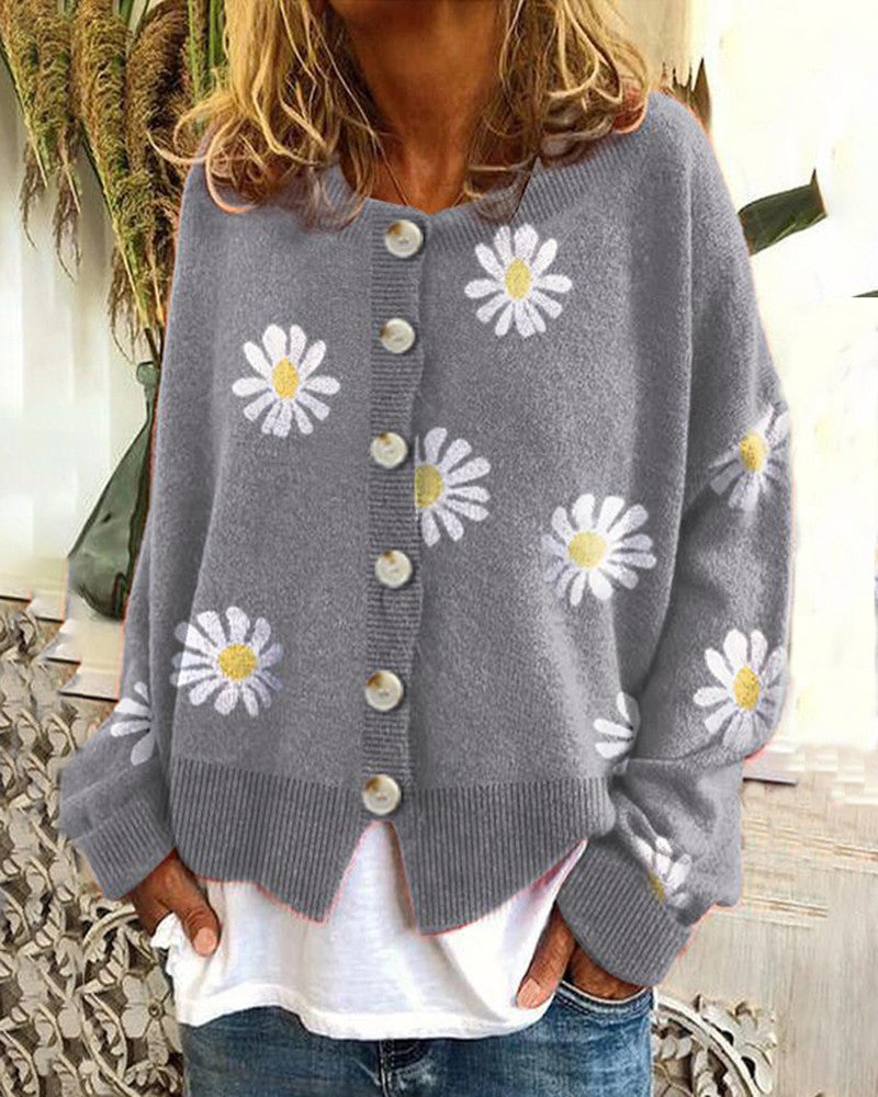 Floral Cardigan Women – Lightweight Knit Sweater for Spring & Summer Style