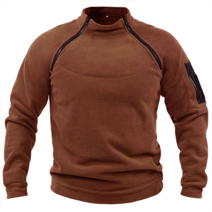 Men's Fleece Pullover – Casual Warm Sweater for Winter Comfort and Style