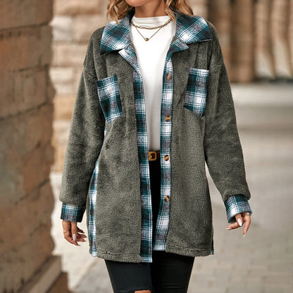 Checked Jacket for Women – Cozy Flannel Outerwear for Casual Style