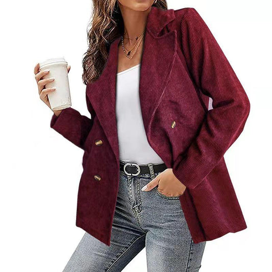 Women's Double-Breasted Coat – Stylish Warm Overcoat for Winter Fashion