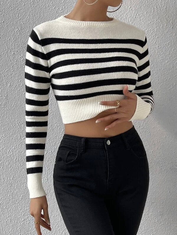 Women's Striped Jumper – Cozy Knit Sweater for Casual and Chic Outfits