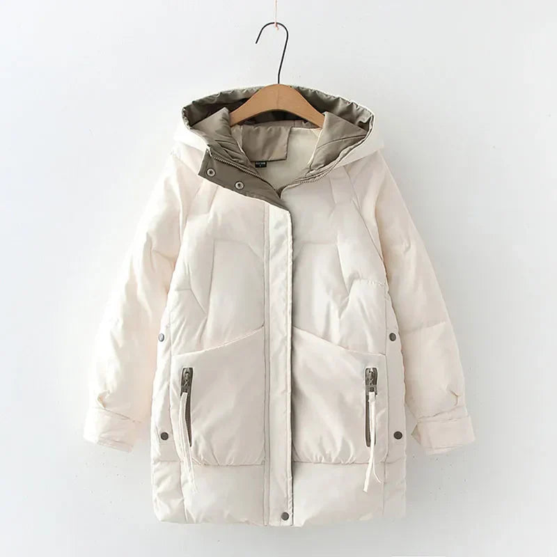 Winter Jacket for Women – Warm Waterproof Coat with Hood and Pockets