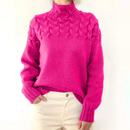 Knitted Jumper for Women – Cozy Roll Neck Sweater in Soft Fabric