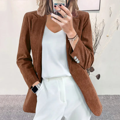 Women's Cord Blazer – Stylish Casual Jacket for Fall and Winter Fashion