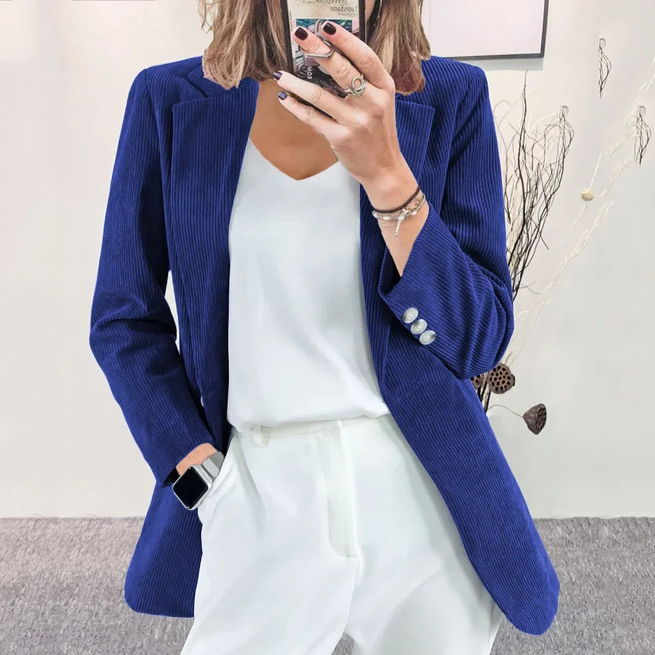 Women's Cord Blazer – Stylish Casual Jacket for Fall and Winter Fashion