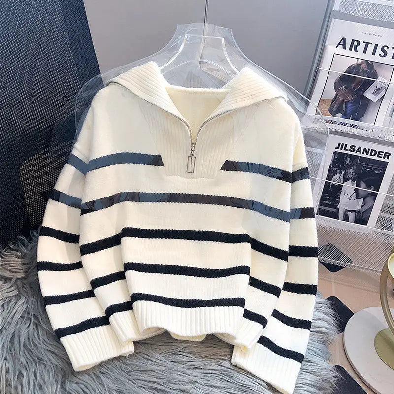 Women's Striped Jumper – Cozy Knit Sweater for Casual and Chic Outfits