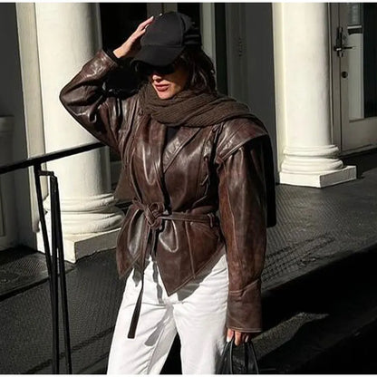 Leather Jacket for Women – Stylish Elegant Outerwear for Fall and Winter