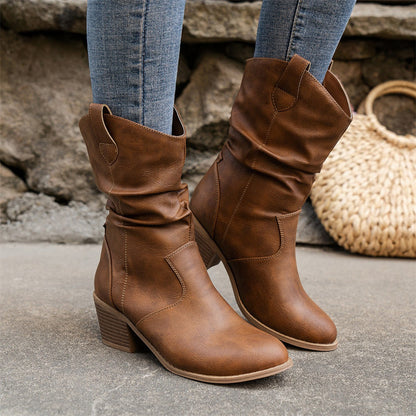 Women's Leather Boots – Stylish Ankle Booties for Fall and Winter Fashion