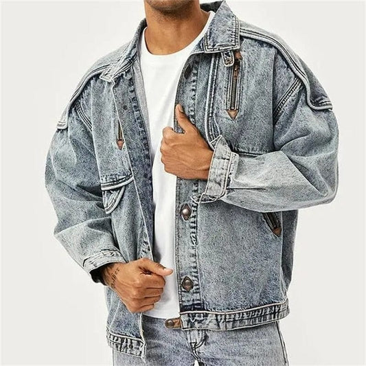 Denim Jacket for Men – Stylish Casual Jean Jacket with Classic Fit and Pockets