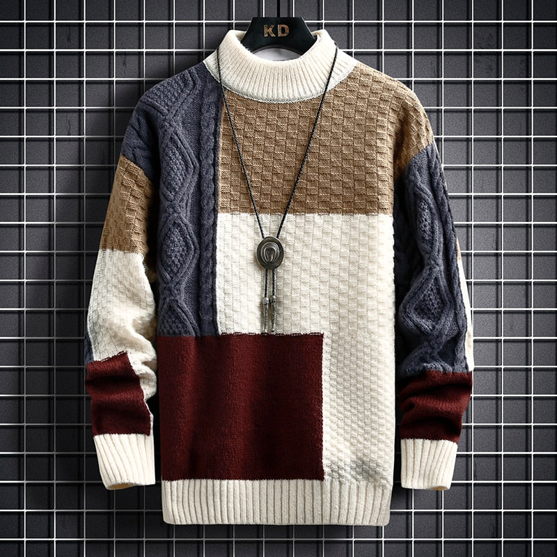 Men's Colour Block Jumper – Stylish Knit Sweater for Casual Wear