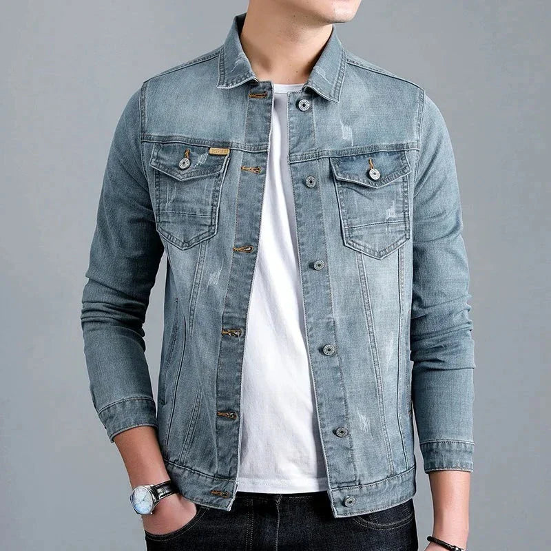 Men's Faded Denim Jacket – Stylish Casual Outerwear for Everyday Wear