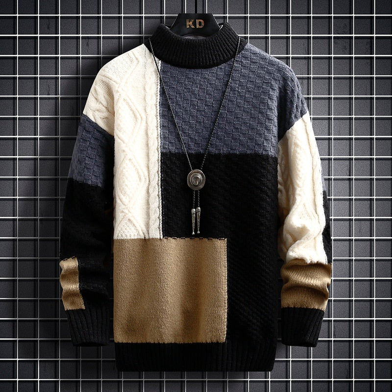 Men's Colour Block Jumper – Stylish Knit Sweater for Casual Wear