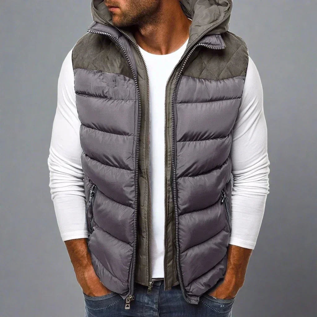 Padded Gilet for Men – Warm Hooded Vest Lightweight Insulated Outdoor Wear