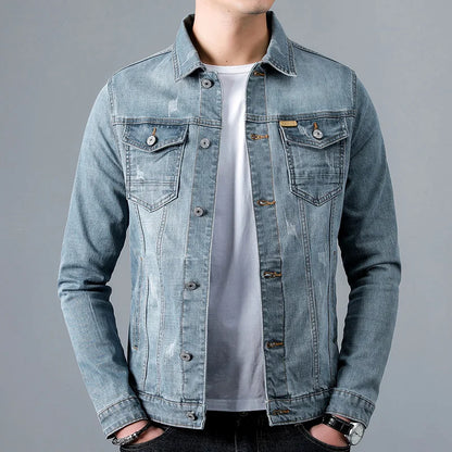 Men's Faded Denim Jacket – Stylish Casual Outerwear for Everyday Wear