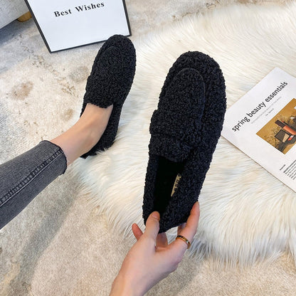 Women's Plush Loafers – Comfortable Soft Slippers for Casual and Chic Style