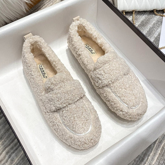 Women's Plush Loafers – Comfortable Soft Slippers for Casual and Chic Style