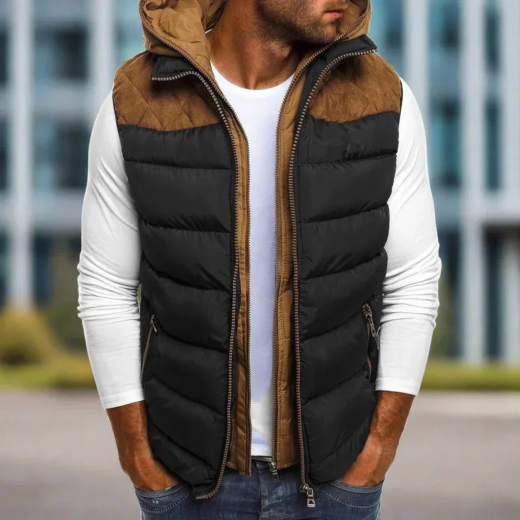 Padded Gilet for Men – Warm Hooded Vest Lightweight Insulated Outdoor Wear