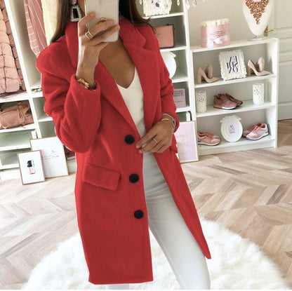 Autumn Coat for Women – Stylish Long Jacket with Warm Fabric and Chic Design