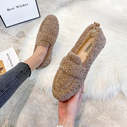 Women's Plush Loafers – Comfortable Soft Slippers for Casual and Chic Style