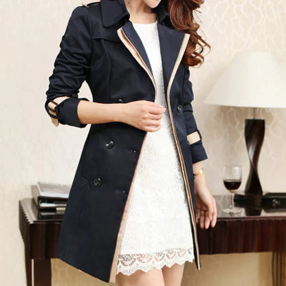 Women's Fashion Coat – Stylish Warm Outerwear with Pockets and Belt