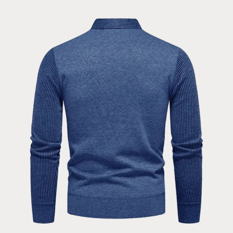 Men's Knitted Jumper with Collar – Stylish Warm Sweater for Casual Wear