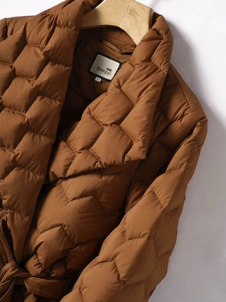 Quilted Coat for Women – Stylish Warm Jacket with Pockets for Winter