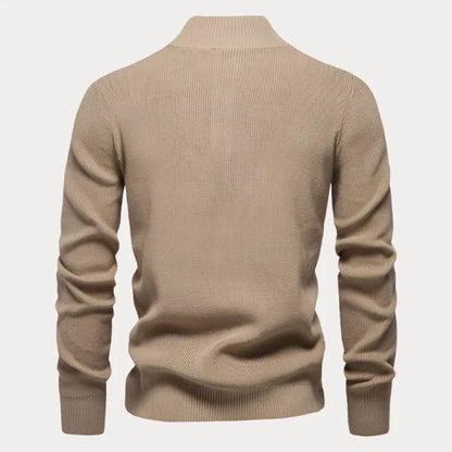 Men's Knitted Jumper with Buttons – Stylish Warm Sweater for Casual Wear