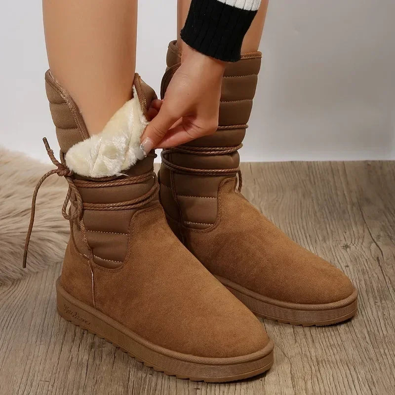 Women's Lace-Up Boots – Stylish Leather Ankle Boots for Fall Fashion