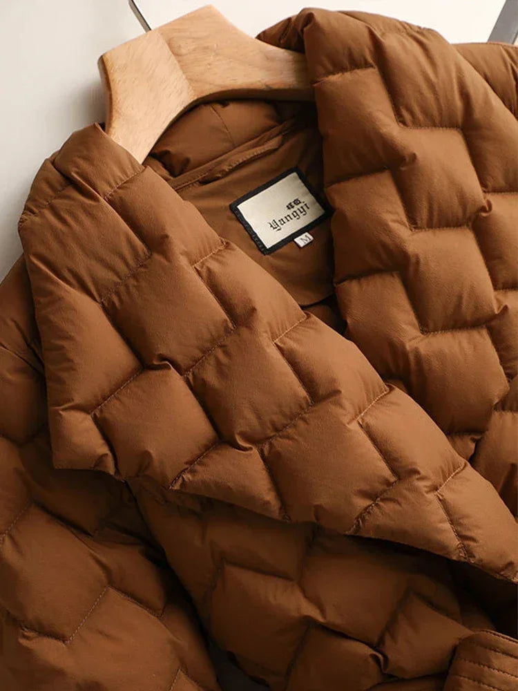 Quilted Coat for Women – Stylish Warm Jacket with Pockets for Winter