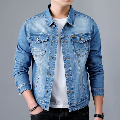 Men's Faded Denim Jacket – Stylish Casual Outerwear for Everyday Wear