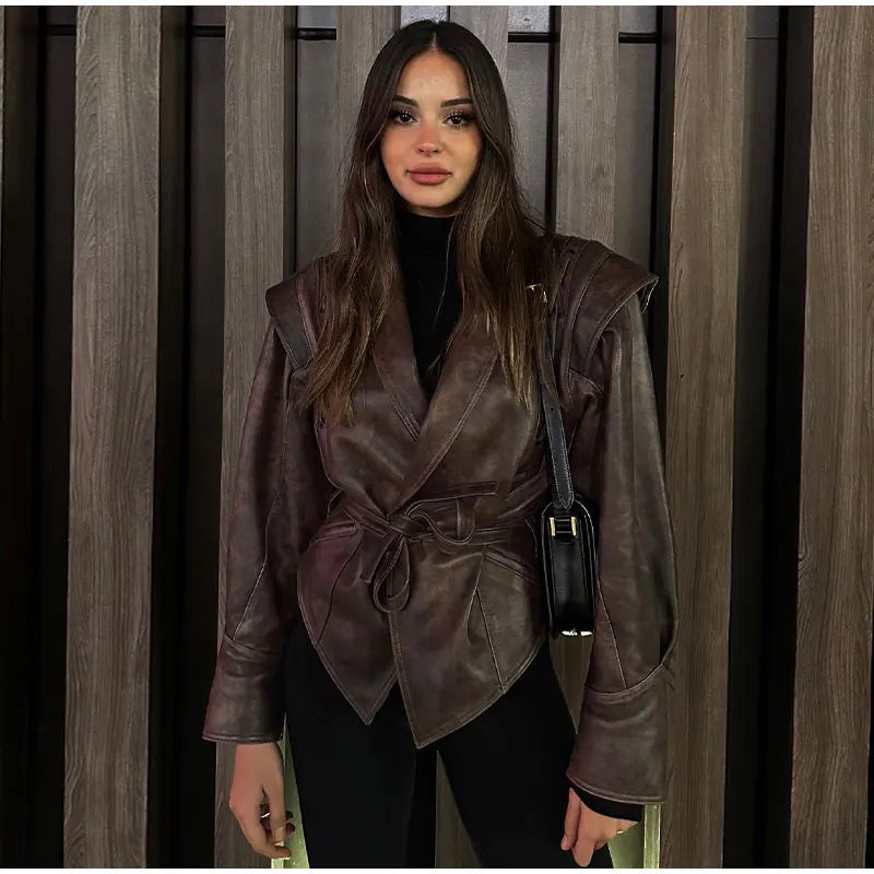 Leather Jacket for Women – Stylish Elegant Outerwear for Fall and Winter