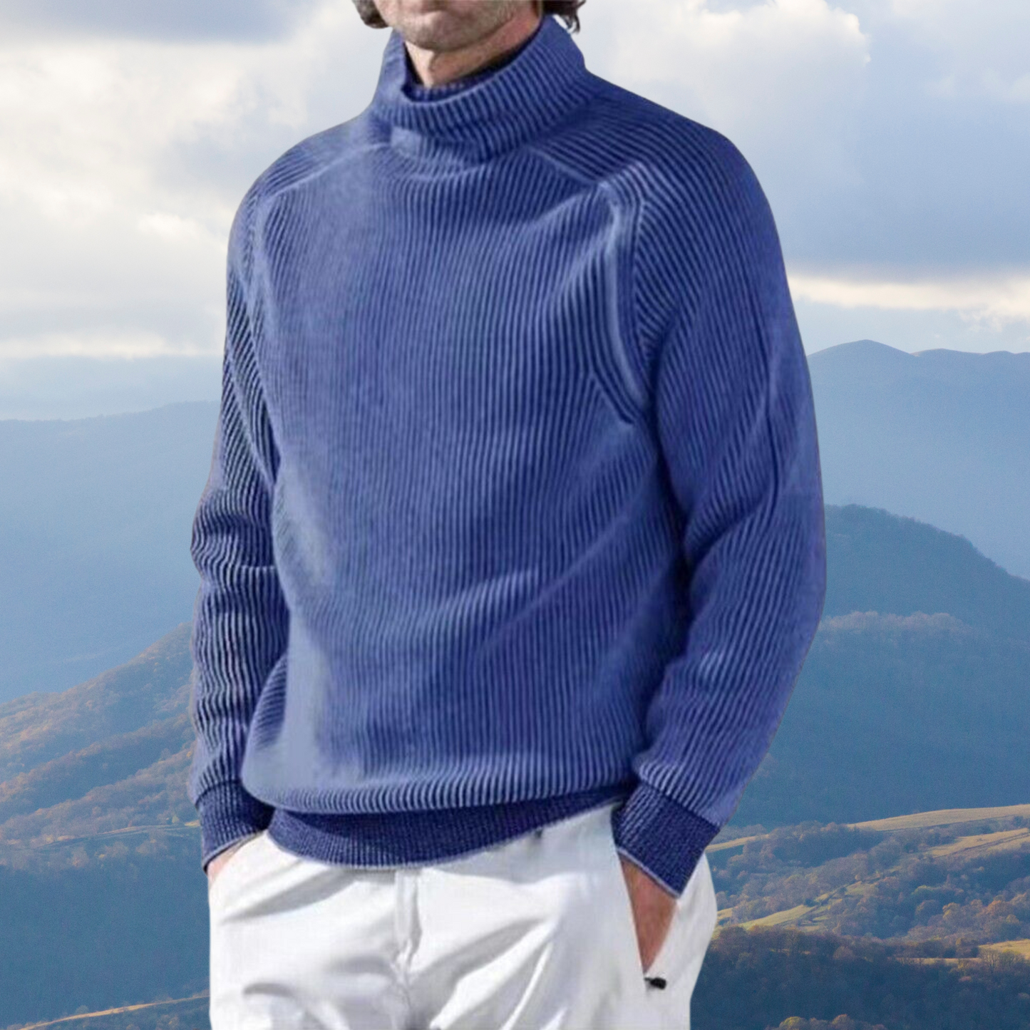 Men's Roll Neck Jumper – Elegant Knit Sweater for Casual and Smart Wear