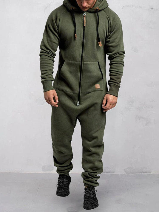 Men's Hooded Jumpsuit – Stylish Casual One-Piece Outfit for Comfort