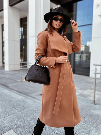 Women's Elegant Coat – Stylish Longline Outerwear for Winter and Fall