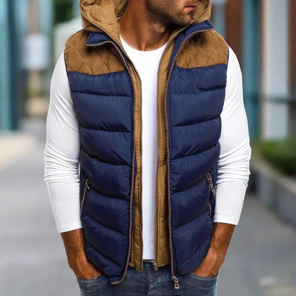 Padded Gilet for Men – Warm Hooded Vest Lightweight Insulated Outdoor Wear