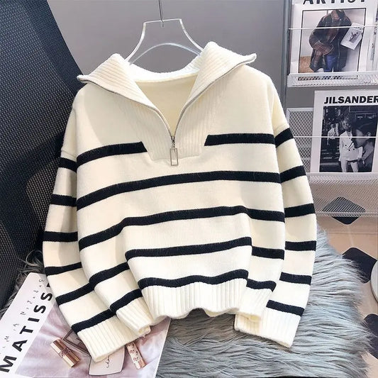 Women's Striped Jumper – Cozy Knit Sweater for Casual and Chic Outfits