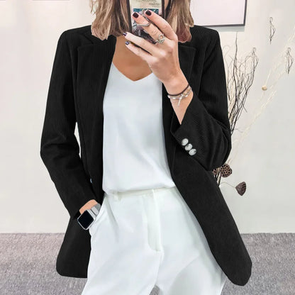 Women's Cord Blazer – Stylish Casual Jacket for Fall and Winter Fashion