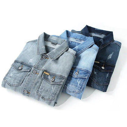 Men's Faded Denim Jacket – Stylish Casual Outerwear for Everyday Wear