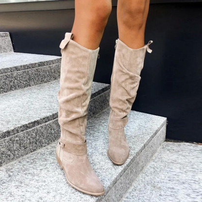 Women's Suede Boots – Elegant Ankle Booties for Fall and Winter Fashion