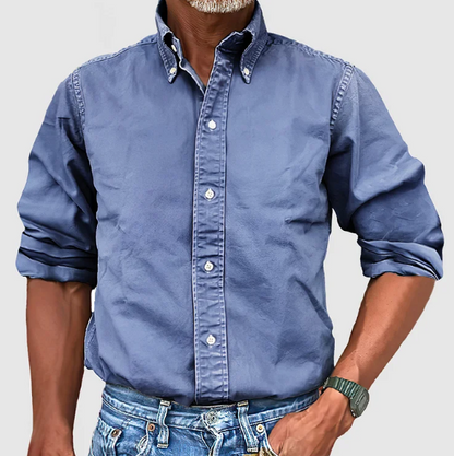 Men's Long-Sleeved Shirt – Stylish Cotton Dress Shirt for Casual or Formal Wear