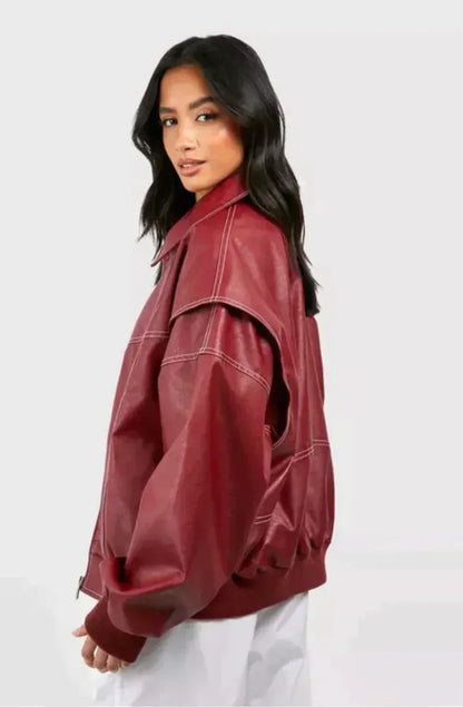 Leather Jacket Women – Stylish Biker Jacket in Genuine Leather for Casual Wear