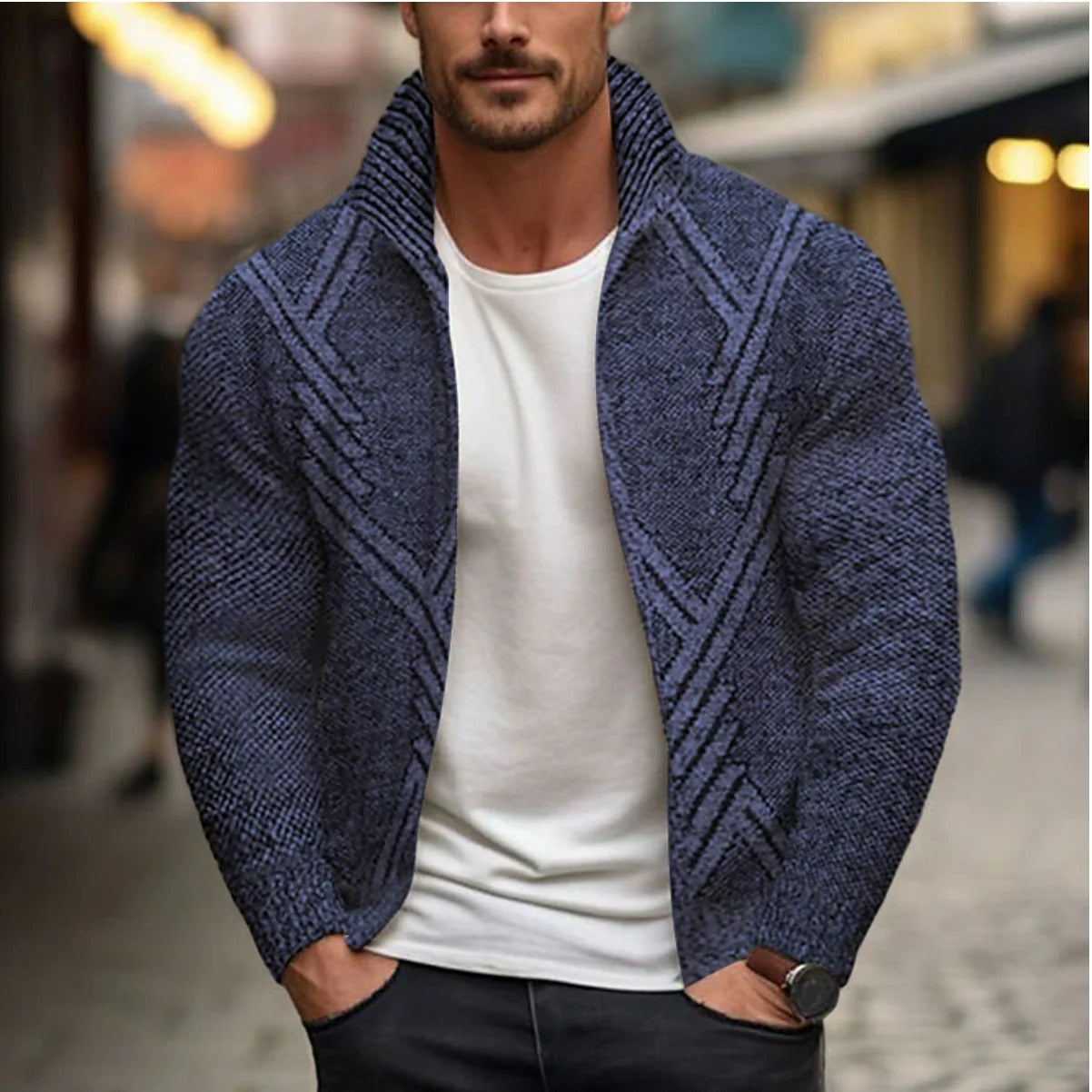 Men's Winter Cardigan – Cozy Knit Sweater for Cold Weather Fashion