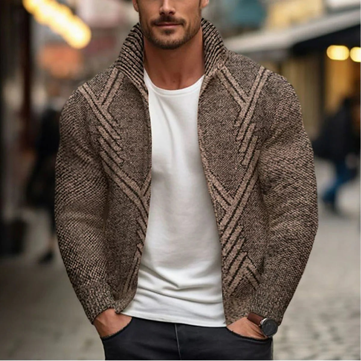 Men's Winter Cardigan – Cozy Knit Sweater for Cold Weather Fashion